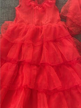 Lydia Deetz Beetlejuice Red Ruffled Party Dress Costume - Kids